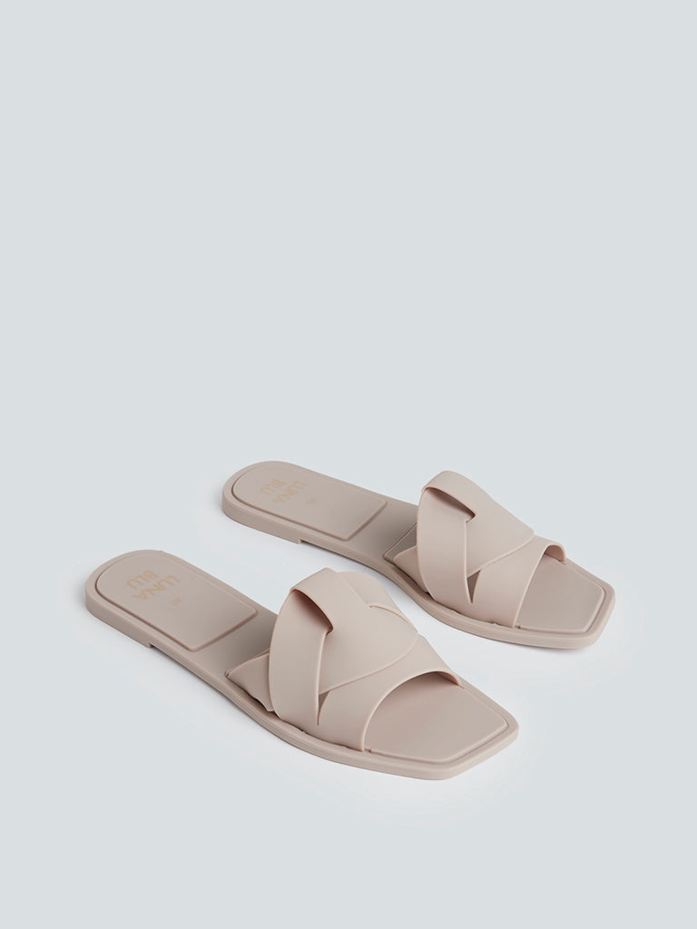 LUNA BLU Taupe Slides